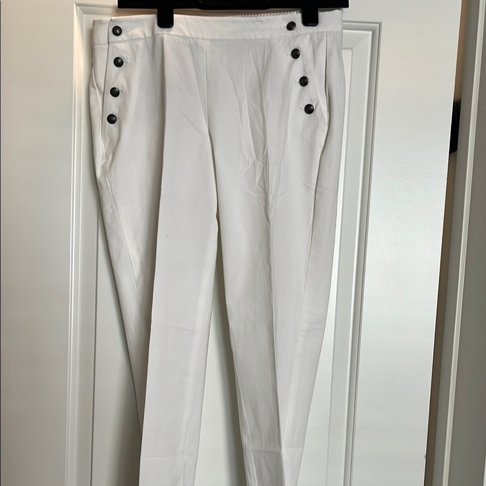 Brooks Brothers White Straight Leg Women's Pants